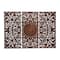 Brown Wood Handmade Intricately Carved Floral Wall Decor with Mandala Design Set of 3 22", 48"